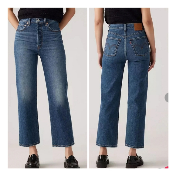 Levi's Denim - Levi's Women's Mid Blue Straight-Leg Jeans